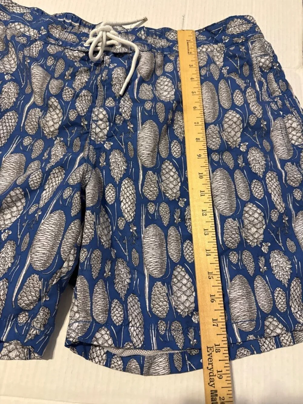 Ocean Pacific Swimming Trunks Blue and White Pine Cone Size 2XL